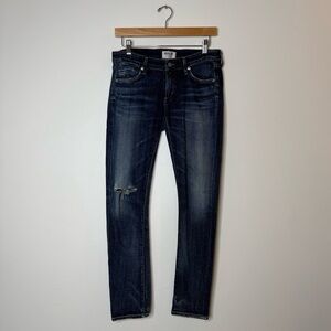 Agolde Low Rise Skinny Medium Dark Wash Distressed Jeans size 27